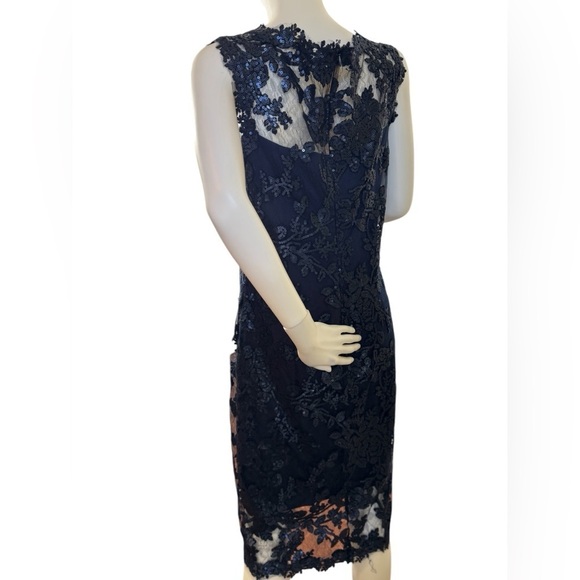 Tadashi Shoji Navy Lace Wedding Dress - Picture 5 of 6